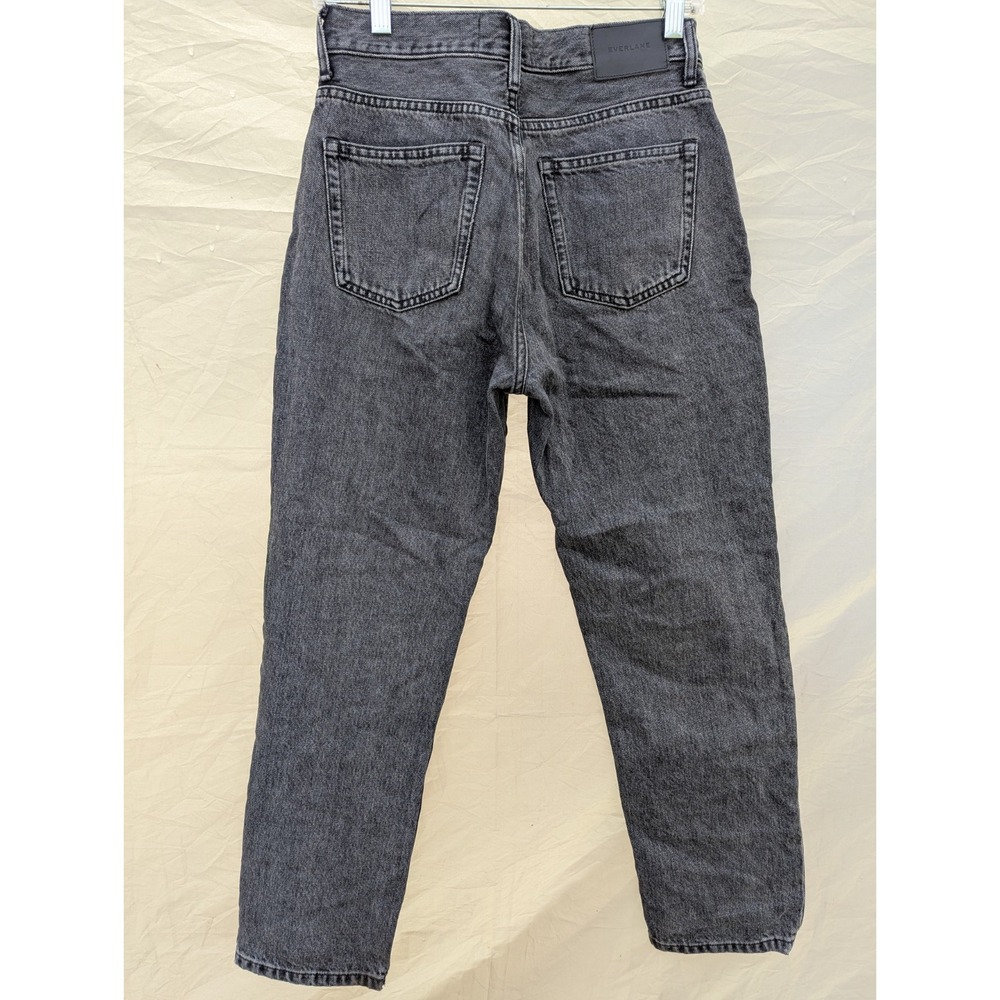 Everlane The 90s Cheeky Jeans Organic Cotton Black Distressed Ankle Size 26 - Picture 4 of 8